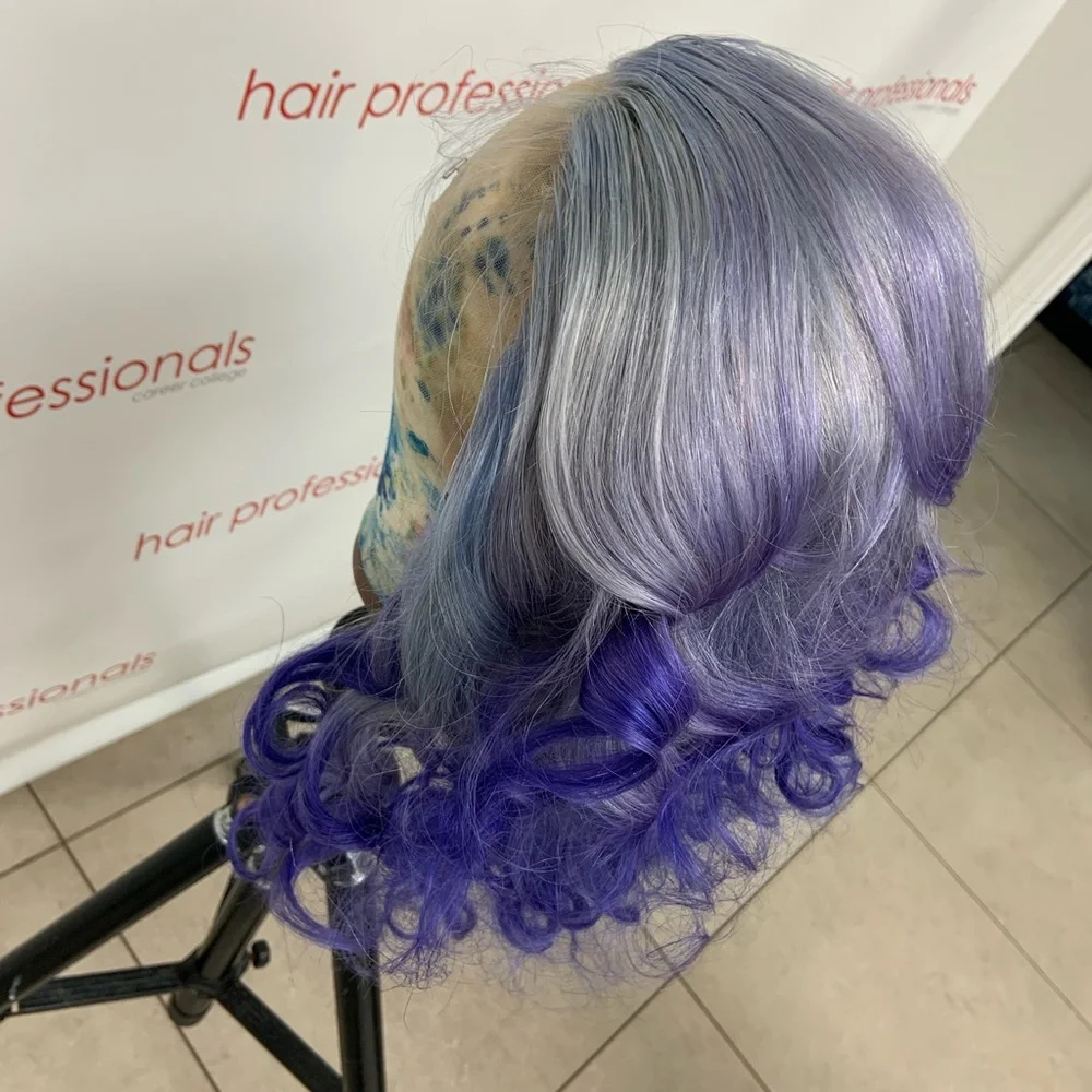 Customed color T-part wig. 20 inch human hair. - Picture 1 of 4